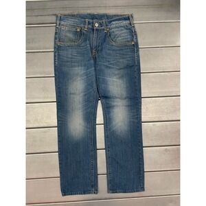 Levis Jeans Mens 34X32 Blue Medium Wash Denim Straight Leg 100% Cotton